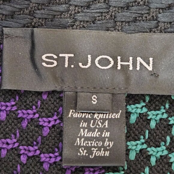 St. John Jacket Size Small Wool Blend Hook Turquoise Luxury - Picture 11 of 11